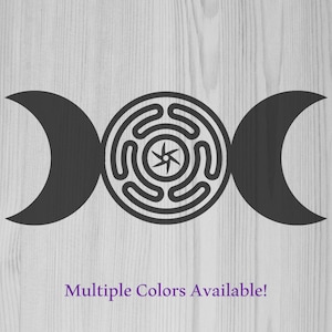 Triple Moon Hecate&#39;s Wheel (Version 1) Glossy Permanent Vinyl Decal