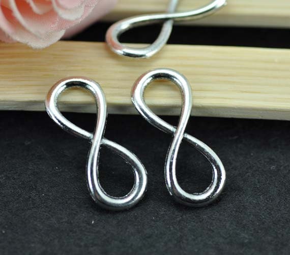 15pcs Big Antique Silver Infinity Charms Connector infinity | Etsy