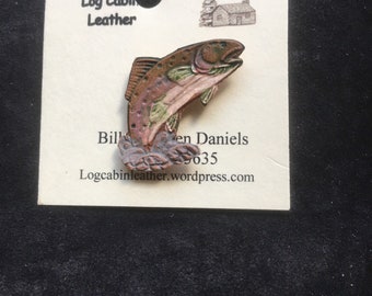 Leather Trout Pin