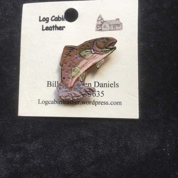 Leather Trout Pin