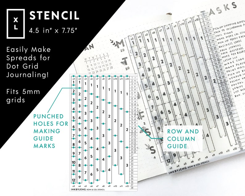 STNCL-XL-038 Rows And Column Stencil image 1