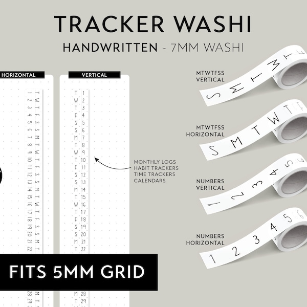 Tracker Washi Tape - 7mm Rollen