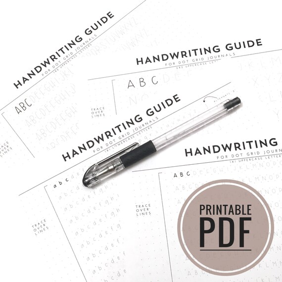 Printable PDF Handwriting Guide for Journals and Planners