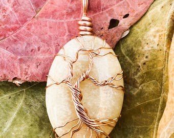 Fossil Coral Tree of Life Pendant