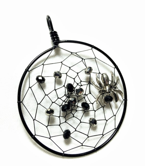 Spider Web Pendant Spider Dream Catcher Halloween Dream | Etsy
