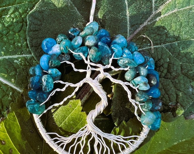 Apatite Silver Tree of Life Pendant