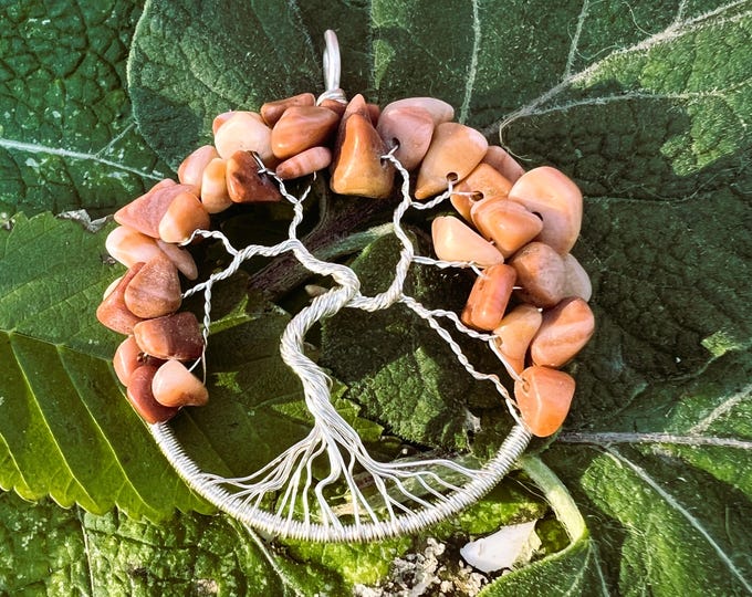 Red Aventurine Silver Tree of Life