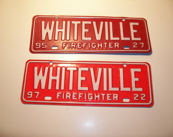 Firefighter Fire Fighter Fireman License Plate Set of 2 Metal