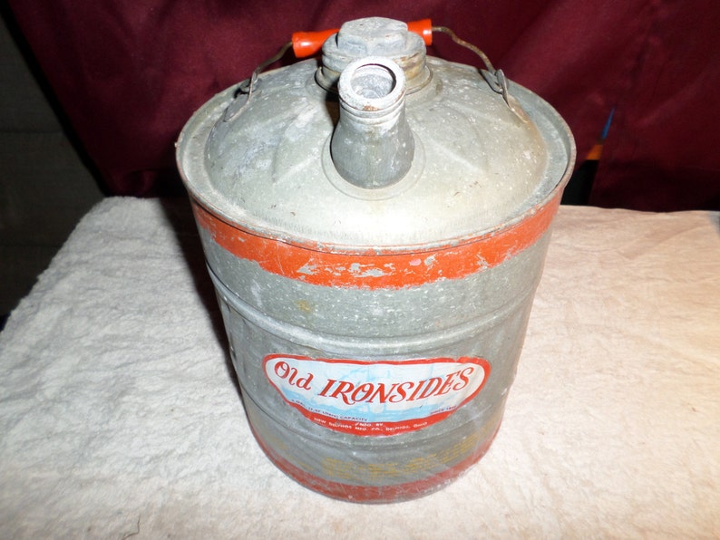 Vintage Kerosene Can Old Ironsides red metal 2 gal Etsy