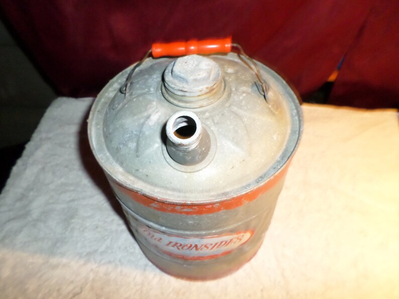 Vintage Kerosene Can Old Ironsides red metal 2 gal Etsy