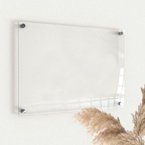 Clear Acrylic Dry Erase Board | Ready to Ship | Office Memo Board | Office Dry Erase Board | Minimalist office decor | Office Wall Decor