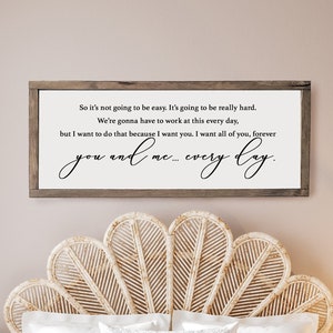 So it's not going to be easy sign | scripture wall decor | master bedroom decor | wall decor | bedroom wall art | wood framed signs