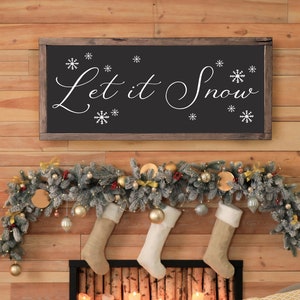 Let it Snow Sign, Christmas Sign, Winter Decor, Christmas Wall Art, Farmhouse Christmas Decor, Rustic Christmas Sign (Quality Print)