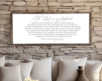 The Lord is My Shepherd | Scripture sign | Psalm 23 | Living room decor | Scripture wall decor | Bible verse sign