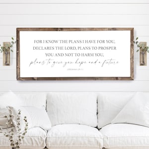 For I know the plans I have for you sign | Scripture sign | Jeremiah 29:11 sign | wood sign | scripture wall decor | Bible verse sign