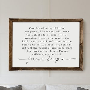 One Day When My Children Are Grown | Wood Framed Sign | Living Room Sign | Farmhouse Sign | Gift for Mom | Family Quote Sign