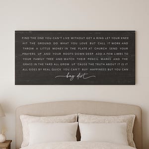 Buy Dirt Canvas  Sign | Farmhouse Sign | Bedroom Sign | Above Bed Sign | Farmhouse Wall Decor | Rustic Wall Art Quality Print