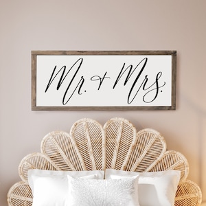 master bedroom sign | mr and mrs sign | master bedroom decor | wall decor | bedroom wall art | wood framed signs