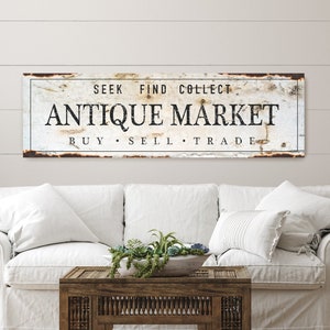 Antique Market Vintage Sign, Antique Market Canvas Sign, Vintage Canvas Sign, Rustic Farmhouse Sign, Distressed Art, Vintage Art Market Sign