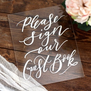 Acrylic Guest Book Sign, Acrylic Wedding Sign, Wedding Acrylic Sign, Modern Weddings, C4 image 1