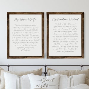 Wedding Vows Signs | Custom Wedding Vows Signs | Anniversary Sign | Personalized Wedding Vows Sign | Sold as a Set