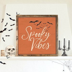 Spooky Vibes | Halloween Wood Framed Sign