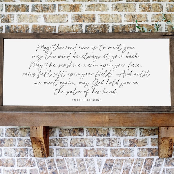 An Irish Blessing Sign | Inspirational Wall Art | Living Room Signs | Above Couch Sign Room | Farmhouse Signs | Wood Framed Sign