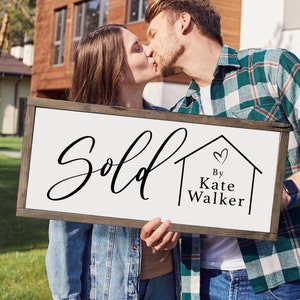 Realtor Sold Sign | Personalized Sold Photo Prop | Realtor Closing Sign | Real Estate Closing Sign Gift