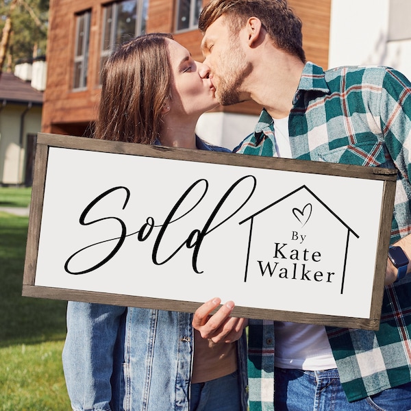 Realtor Sold Sign | Personalized Sold Photo Prop | Realtor Closing Sign | Real Estate Closing Sign Gift