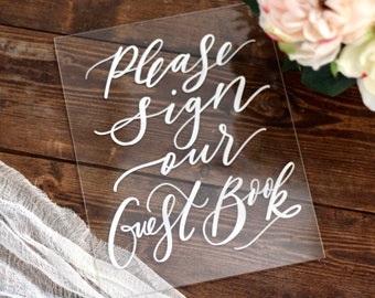 Acrylic Guest Book Sign, Acrylic Wedding Sign, Wedding Acrylic Sign, Modern Weddings, C4