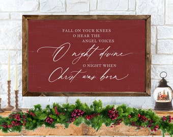 Fall On Your Knees, Rustic Merry Christmas Sign, Christmas Sign, Christmas Wall Art, Farmhouse Christmas Decor, Quality Print