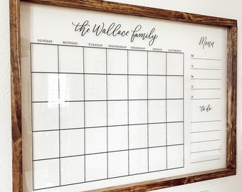 Framed Acrylic Wall Calendar | Personalized Acrylic Calendar |  Large Calendar | Dry Erase Monthly Acrylic Calendar, 2022 Calendar