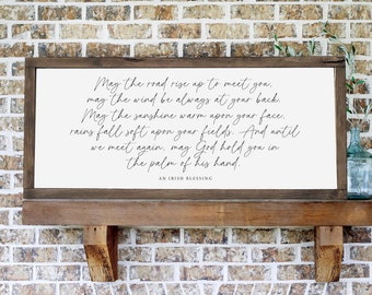 An Irish Blessing Sign | Inspirational Wall Art | Living Room Signs | Above Couch Sign Room | Farmhouse Signs | Wood Framed Sign