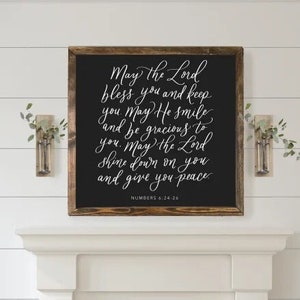 May The Lord Bless You Wall Art Wood Framed Sign