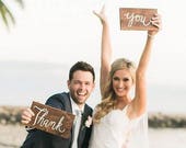 Wedding Thank You Signs, Wooden Wedding Signs, Chair Signs, Photo Prop Signs | I13 QS