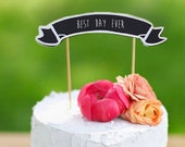 Wedding Cake Topper, Personalized Mr and Mrs Topper, Chalkboard Topper, Birthday Baby Shower Cake Topper