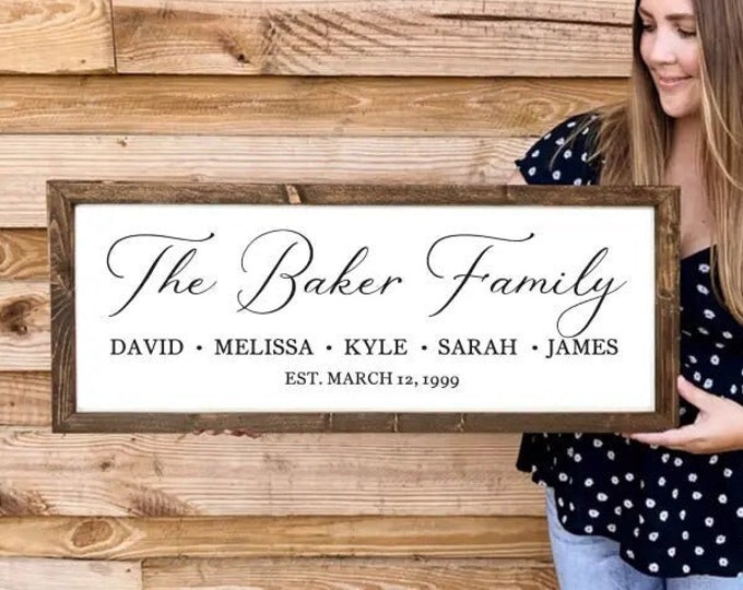 Personalized Family Name Sign with Kids Names, Last Name Sign, Family Established Sign, Personalized Last Name Sign, Custom Family Name Sign
