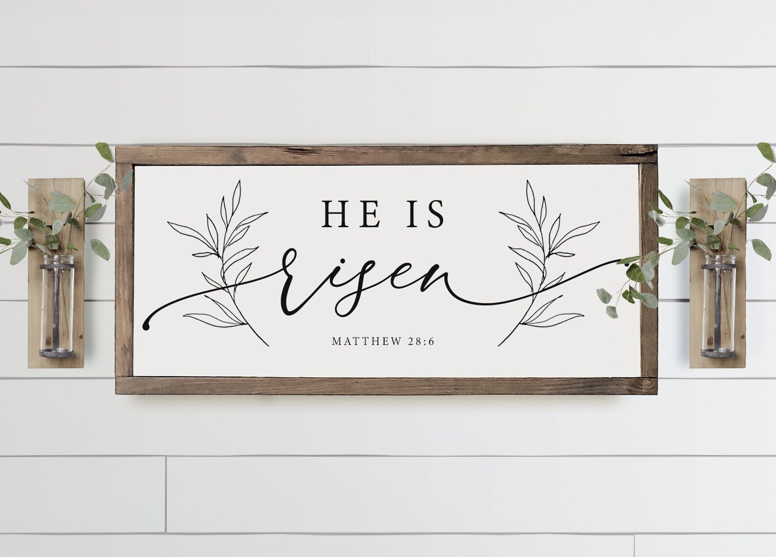 He is Risen Sign Easter Home Decor Sign Easter Wall Decor Etsy