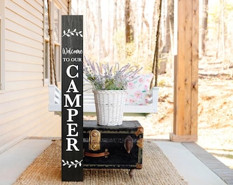Welcome to Our Camper Wood Welcome Sign, Camper Wood Sign, Front Porch Sign, Farmhouse Sign