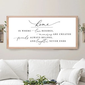 Home is where love resides sign, home decor sign, farmhouse signs, home sign, family room sign, wood signs, farmhouse wall decor image 3