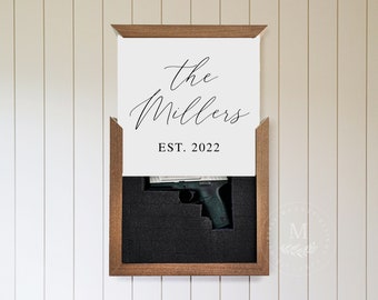 Personalized Last Name Hidden Gun Storage | Hidden Gun Box | Fathers Day Gift | Husband Gift | Anniversary Gift | Gift for Him