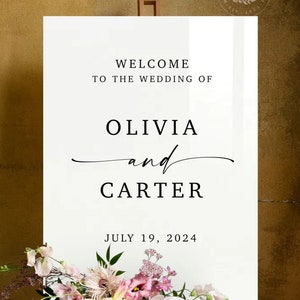 Acrylic Modern Wedding Welcome Sign, Wedding Signs, Acrylic Wedding Signs, Modern Wedding Decor