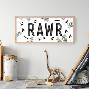 Rawr Dinosaur Sign, Dinosaur Art, Dinosaur Prints, Dinosaur Decor, Boys ...