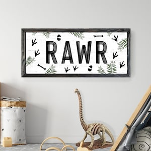 Rawr Dinosaur Sign, Dinosaur Art, Dinosaur Prints, Dinosaur Decor, Boys Room Decor, Roar Sign