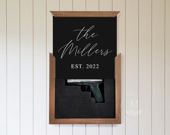 Personalized Last Name Hidden Gun Box | Hidden Gun Storage | Fathers Day Gift | Husband Gift | Anniversary Gift | Gift for Him