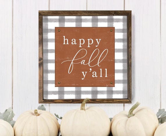 Happy Fall Yall Sign, Farmhouse Fall Sign, Fall Wall Decor, Autumn Decor, Signs for Fall, Farmhouse Decor