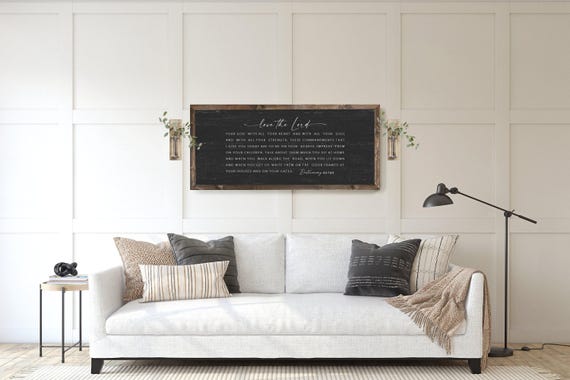 Love The Lord Framed Sign | Bible Verse Sign | Deuteronomy 6:5-7 | Scripture Wall Art | Scripture Signs | Inspirational Signs Quality Print