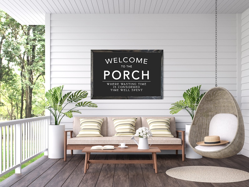 Welcome to the Porch Farmhouse Wood Sign, Porch Sign, Sign for Porch, Farmhouse Sign Quality Print image 4