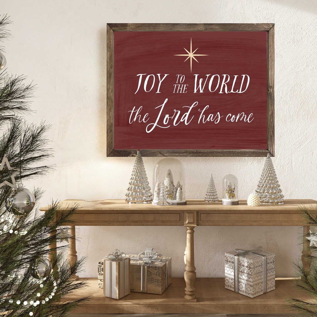Joy to the World the Lord Has Come Christmas Sign, Red Farmhouse ...