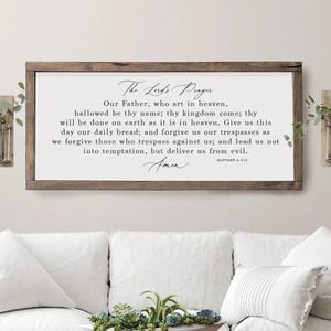 The Lord&#39;s Prayer Wood Sign, Bible Verse Sign, Matthew 6 Sign, Christian Wall Art, Lord&#39;s Prayer Sign, Farmhouse Sign, Sign for Home